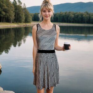 41 Hawthorn Herringbone Fit & Flare Tank Dress